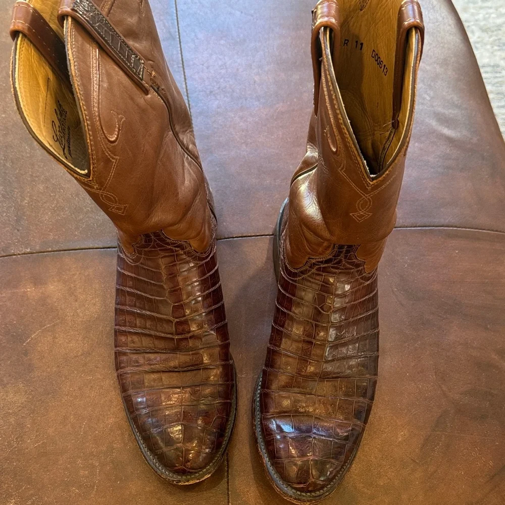 REAL - Lucchese Brown Alligator boats - Picture 9 of 13